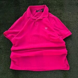 Chaps Polo Collared Classy Casual Classic Pink Shirt Adult Large